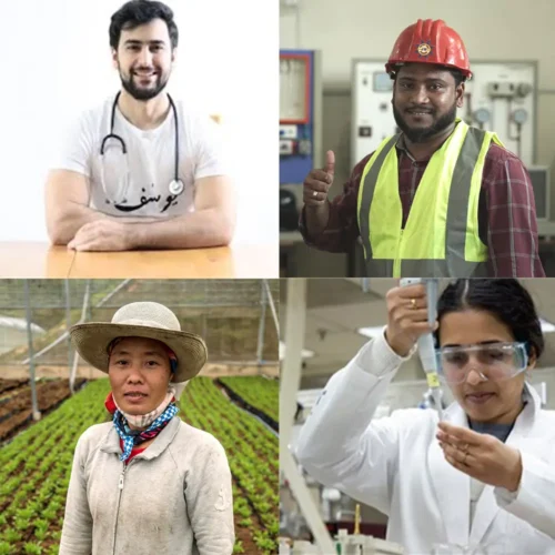 four immigrants in four different careers